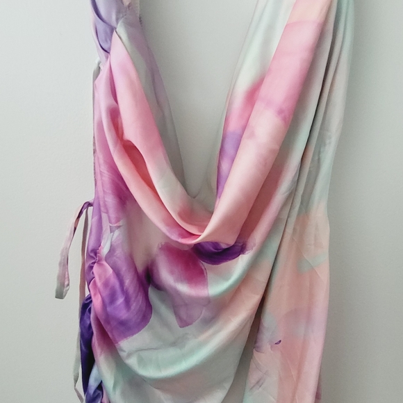 Hello Molly Pastal Rainbow Floral Soft Maxi Sandcastle Dress Ladies Large - Picture 10 of 15